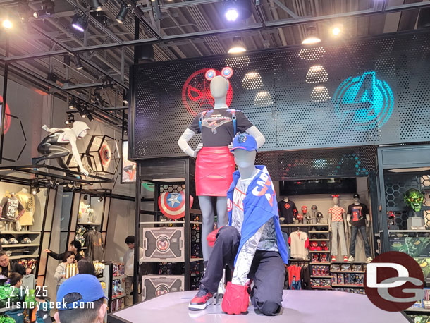 Some Captain America merchandise on the center display