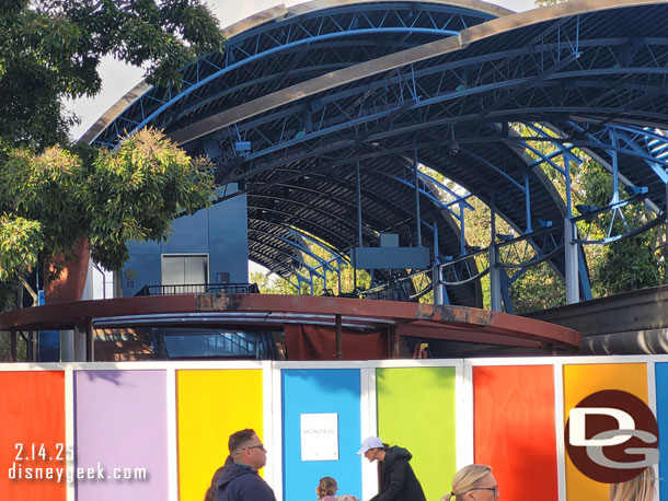 The entrance at the Monorail station is receiving a new structure.