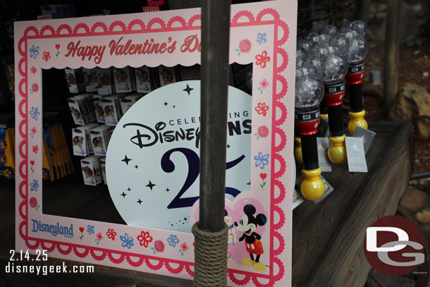 There were some Valentine's Day photo props available around the park.