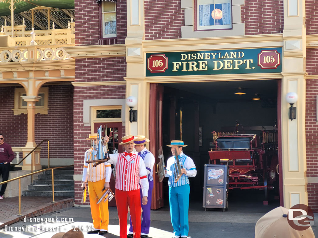 The Dapper Dans performing in Town Square. Their set ended abruptly a few moments later. I did not see why.  They just stopped and said happy Valentine