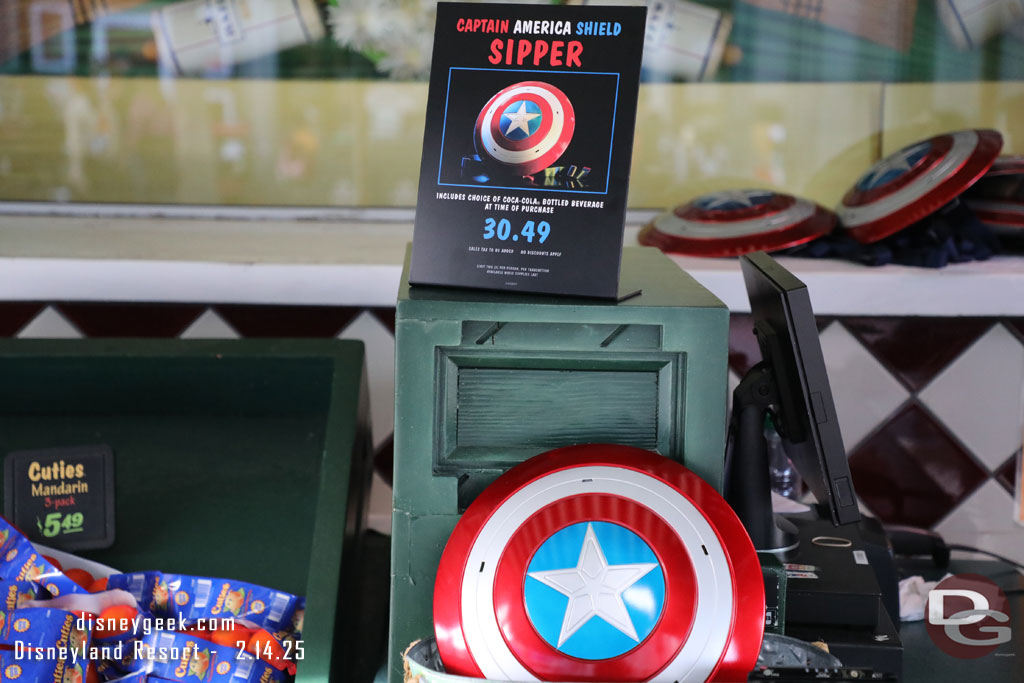 Captain America Shield Sippers are now for sale at several locations in Hollywood Land and Avengers Campus