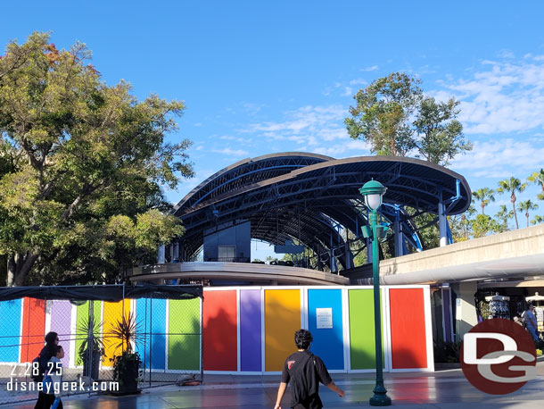 The new entrance covering is nearing completion.