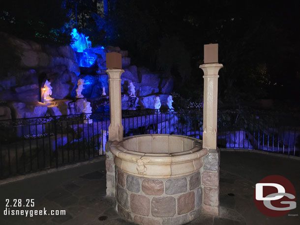 The wishing well renovation is still ongoing