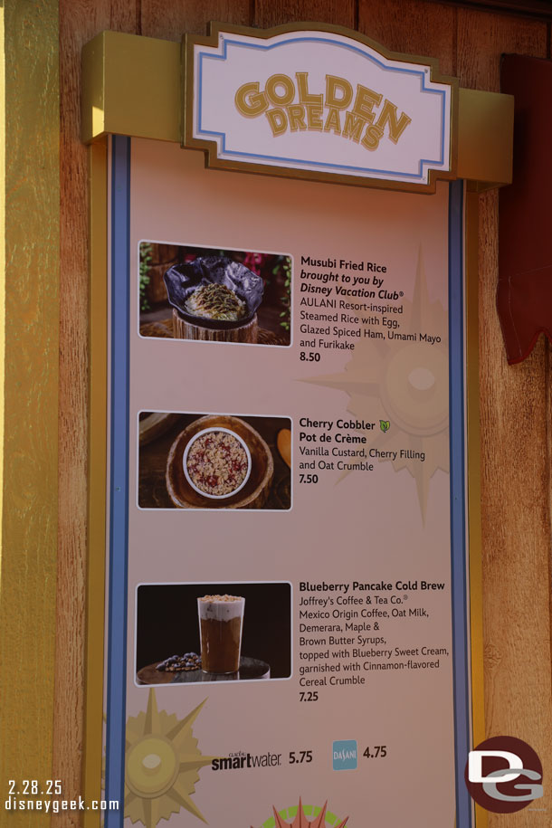 Golden Dreams Menu