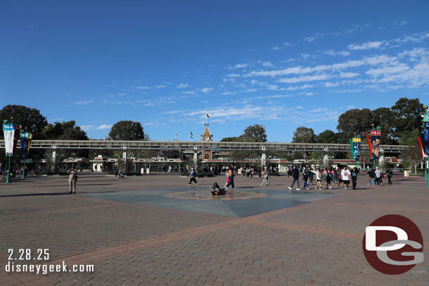 Looking across the Esplanade at Disneyland