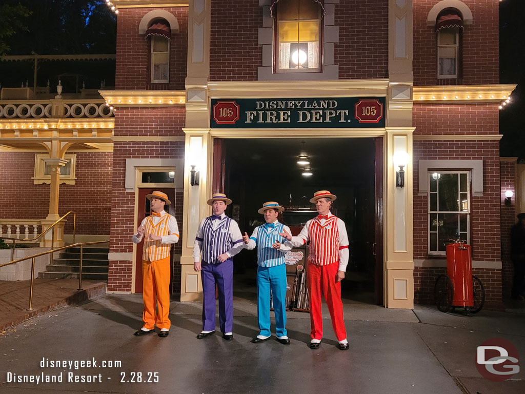 The Dapper Dans performing in Town Square