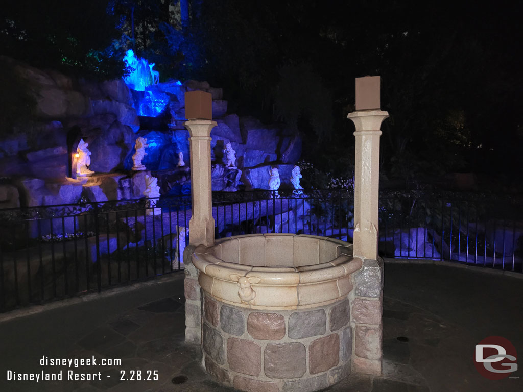 The wishing well renovation is still ongoing