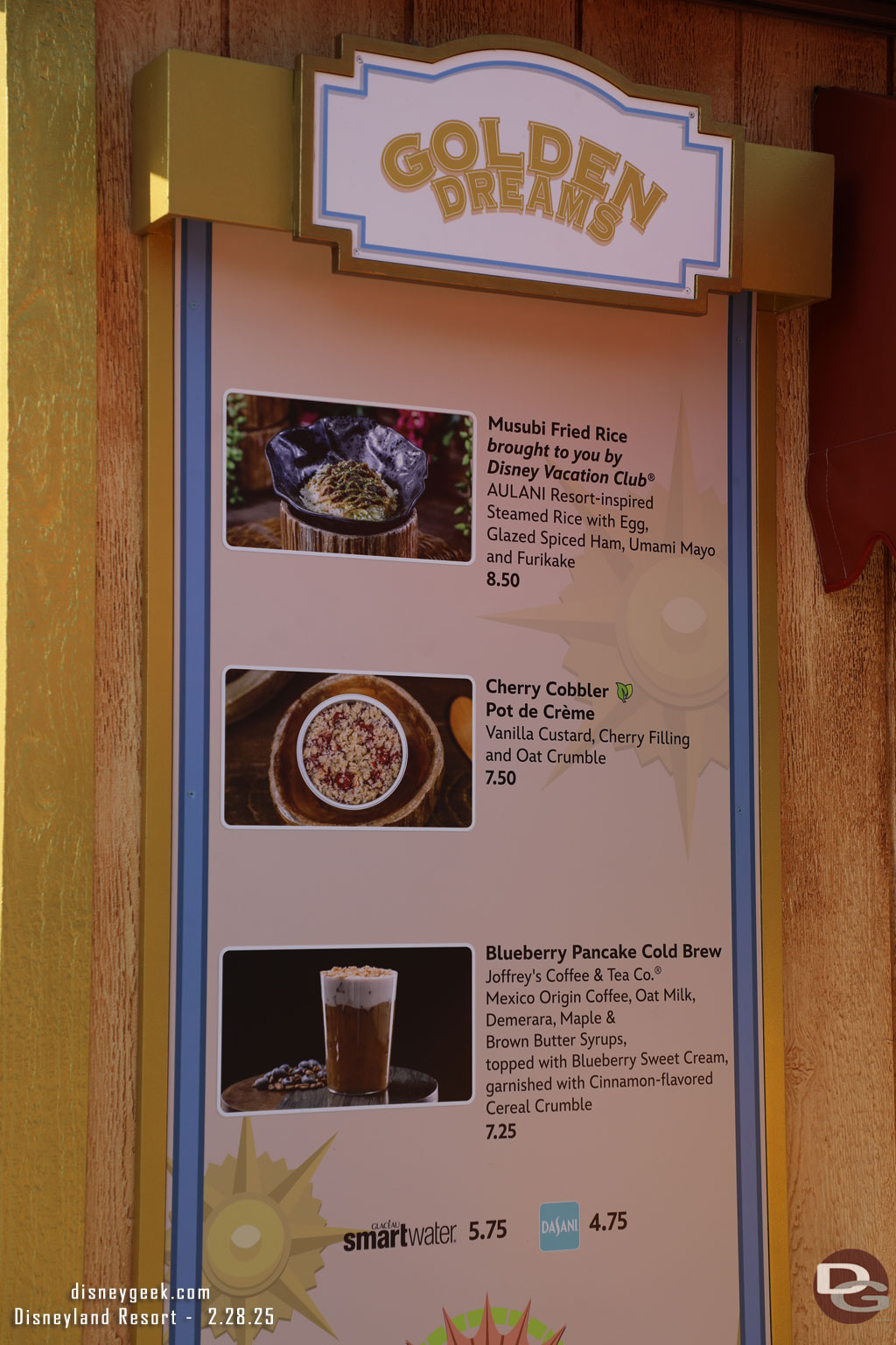 Golden Dreams Menu