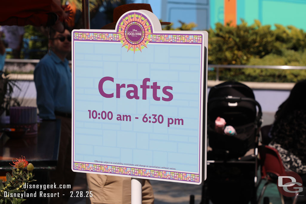 Food and Wine Festival Crafts in Hollywood Land