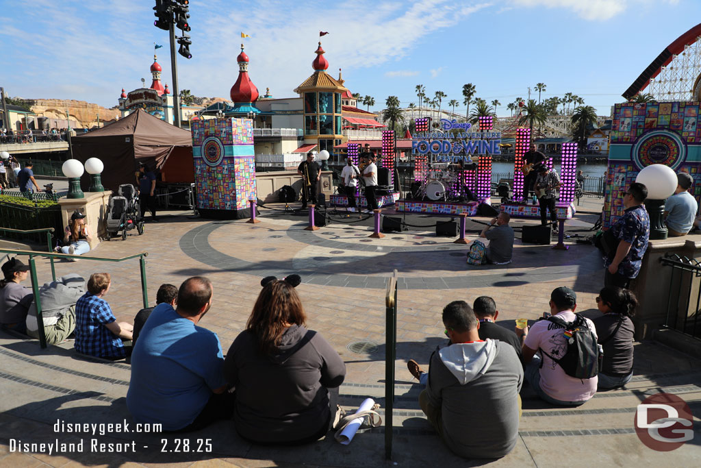 The 3:00pm performance by Tina Aldana Party Band is underway