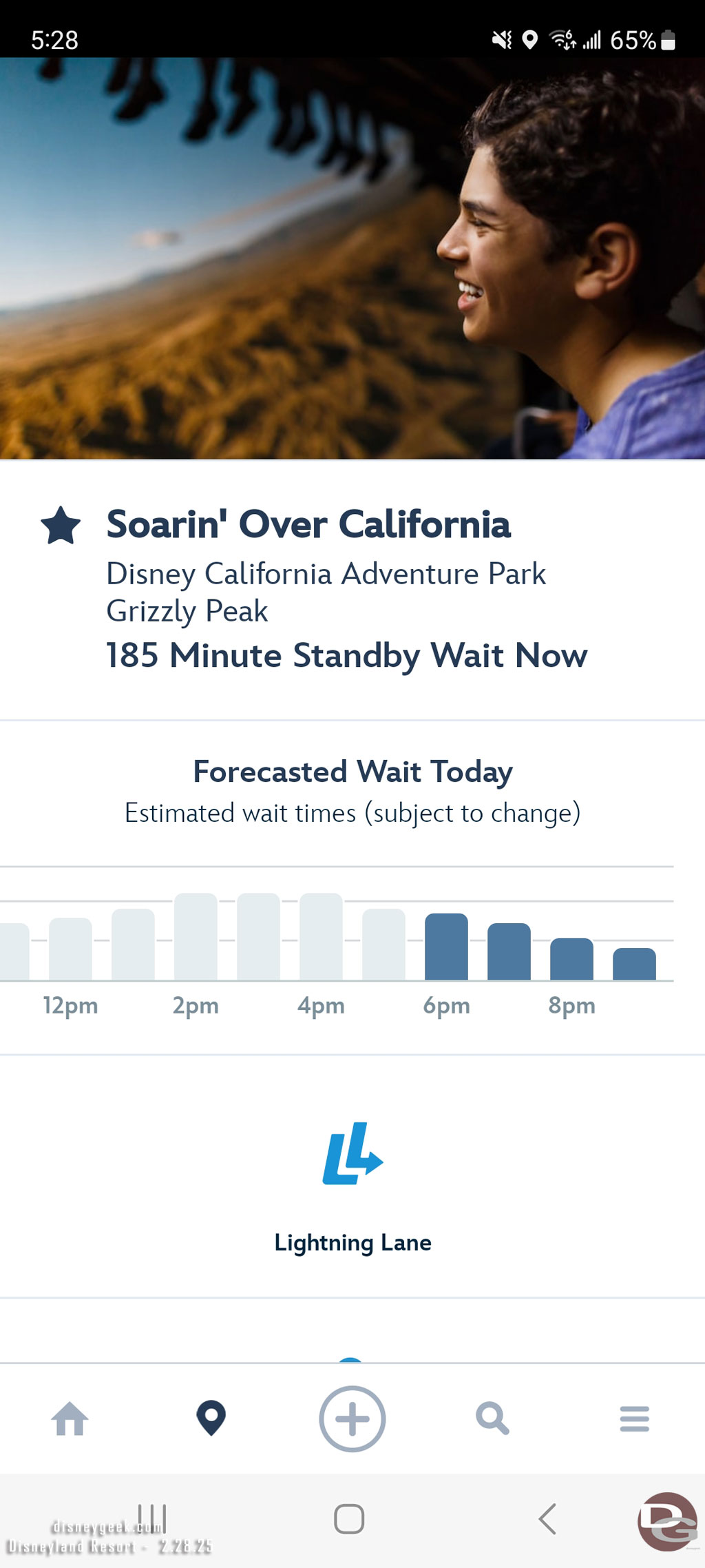 Soarin Over California Finally opened and the wait jumped to over 3 hours.