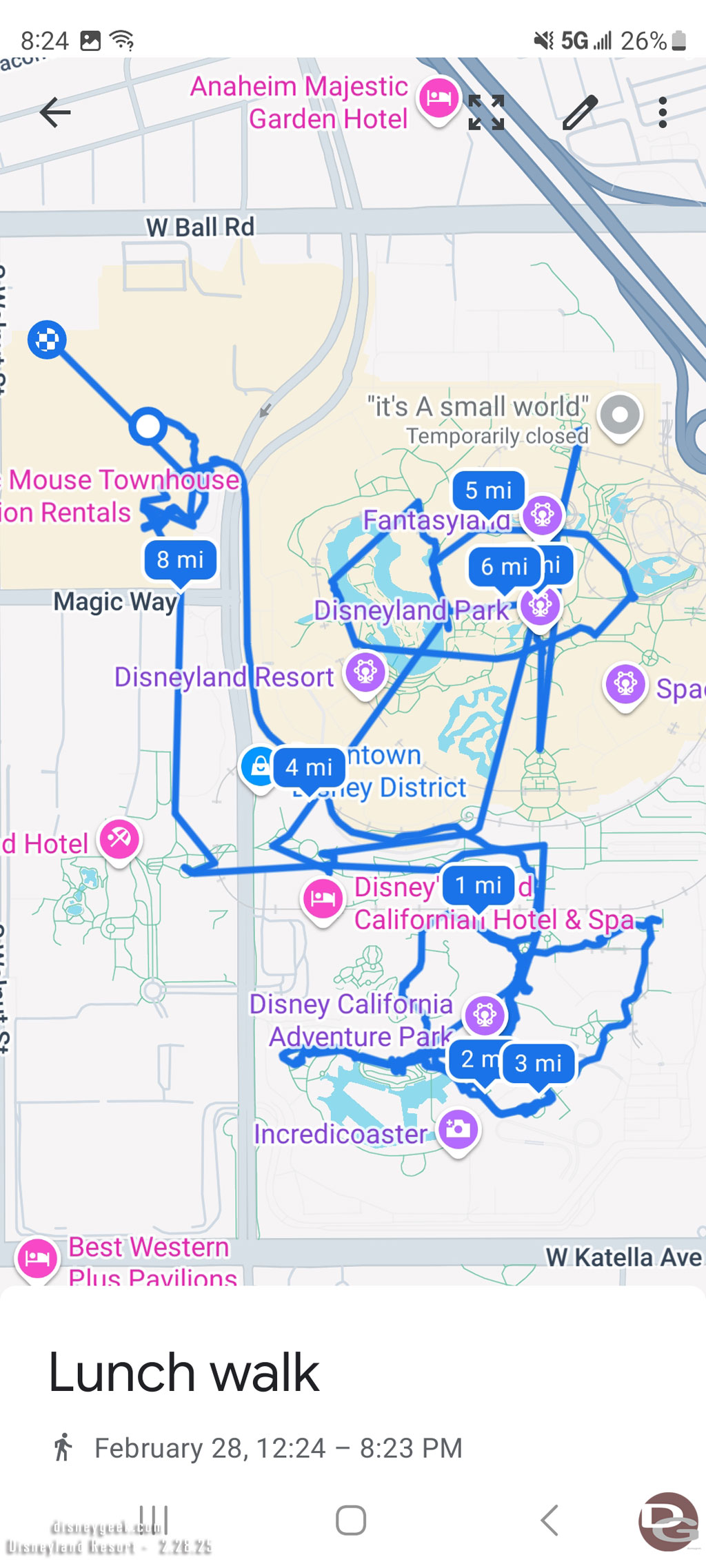 My path today ath the Disneyland Resort