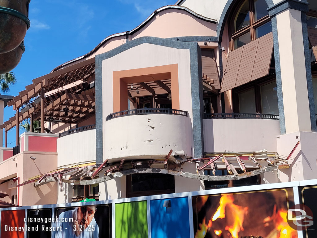 The overhang is being removed.