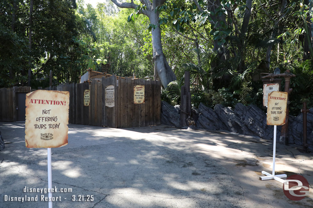 Indiana Jones Adventure is closed for renovation.