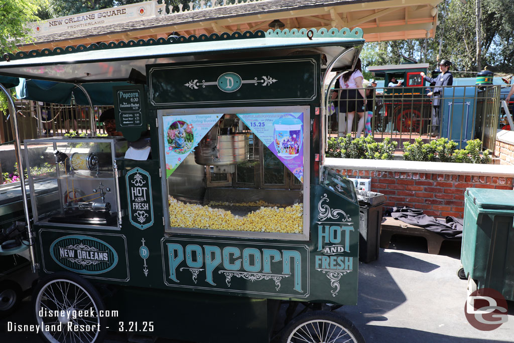 The Thumper Popcorn Buckets were available throughout the park, the New Orleans Square stand was out when we walked by.