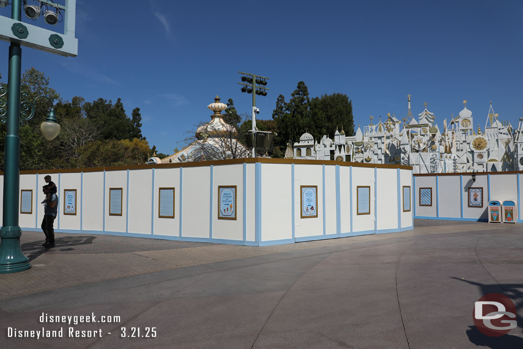 Walls up for some walkway work near its a small world, which is still closed for renovation too.