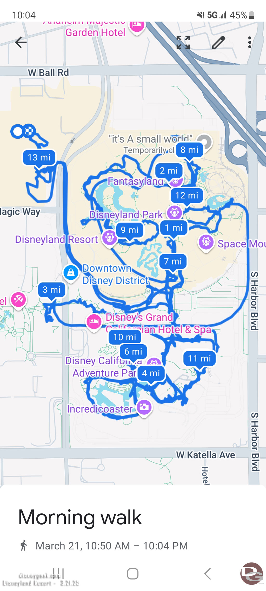 My walking path today