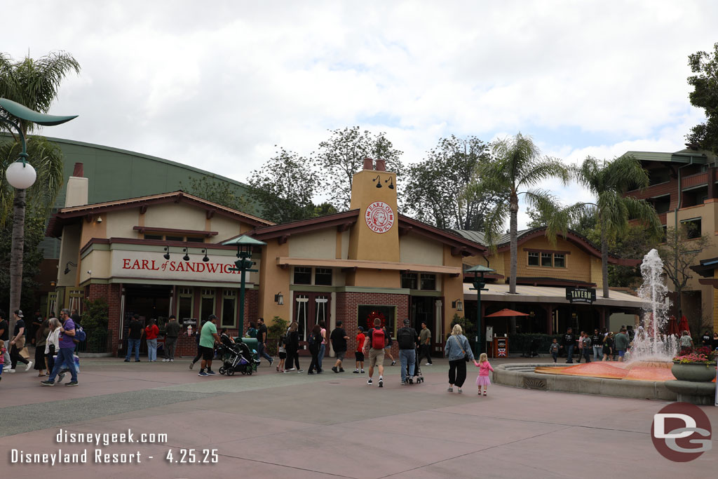 Recently permits were filed to demolish the Earl of Sandwich and the two ticket booths nearby.  Here is the area today.