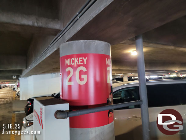 11:56am - Parked near the far corner of the Mickey level today