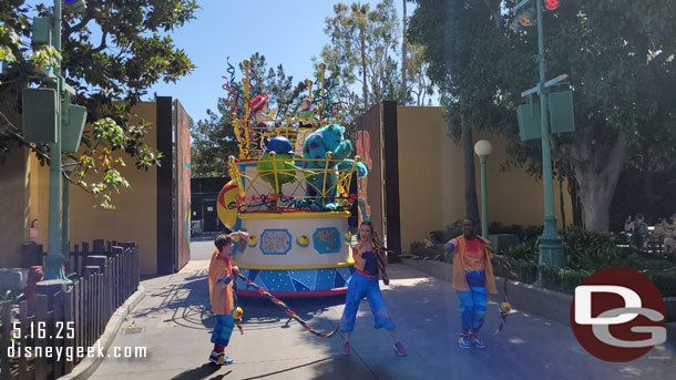 As the parade heads backstage it pauses for a final performance by the dancers