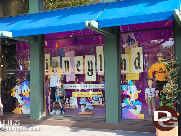 World of Disney Windows feature Disneyland 70th displays and posters