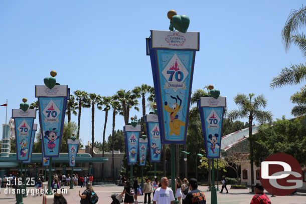 Disneyland 70th Banners in the Esplanade