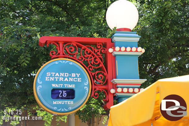 3:11pm - 25 minute wait posted for Toy Story Midway Mania