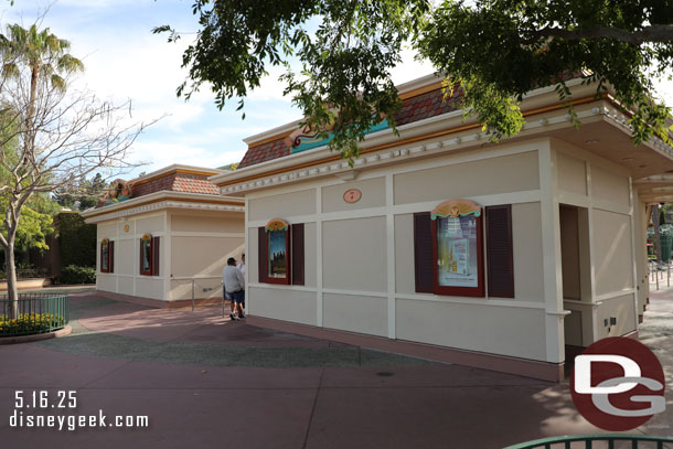 No signs of work on the ticket booths that are slated to be removed.