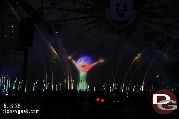 Joy and the Inside Out gang take over the show after the opening.