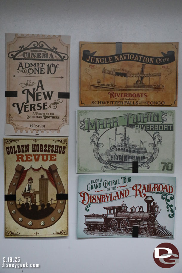 One last look at the new souvenir print outs. Here are the front of the cards I collected today.