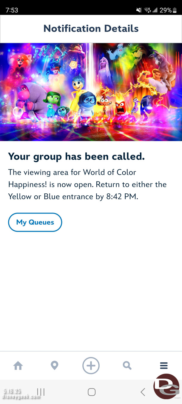 My group had been called already.