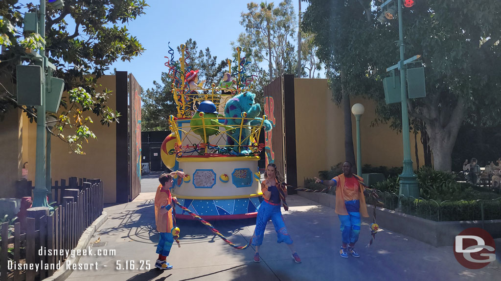 As the parade heads backstage it pauses for a final performance by the dancers