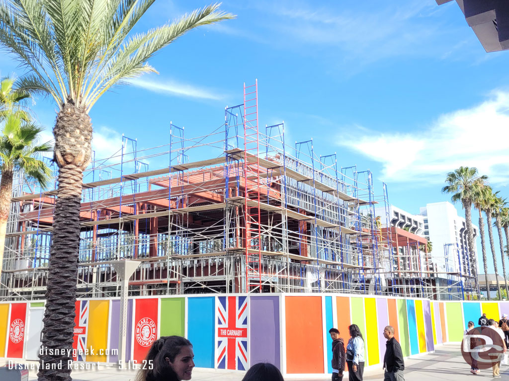The framing for the walls is being installed on the new Earl of Sandwich.