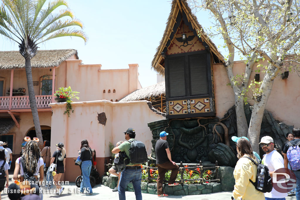 Renovation walls have been removed and a new fountain and wall have emerged near the restrooms.