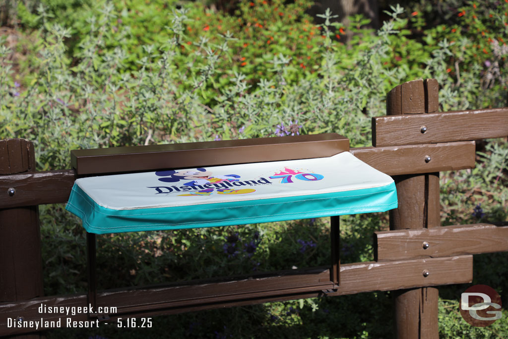 The tables on the fences from the festivals are still around and have 70th covers