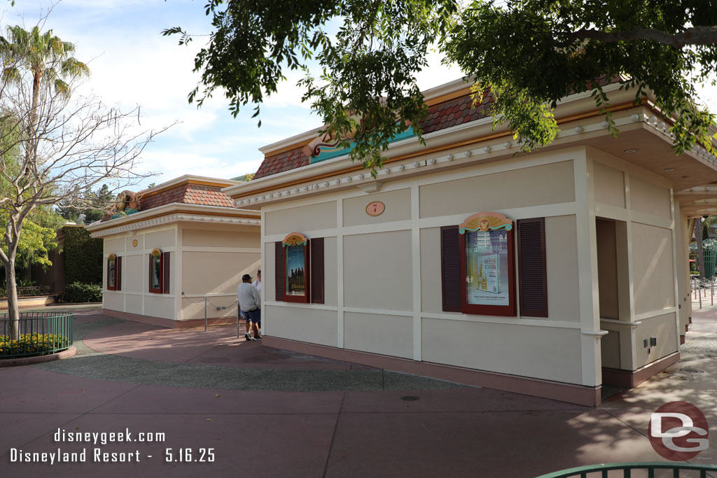 No signs of work on the ticket booths that are slated to be removed.