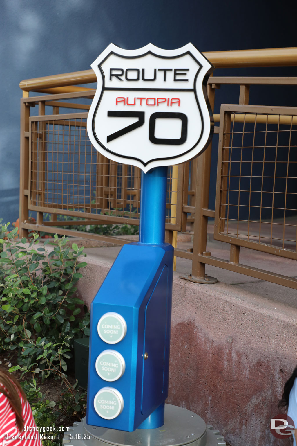 The Tomorrowland tap point for the souvenir printouts is not operational yet.  It is installed in a planter near the Autopia.