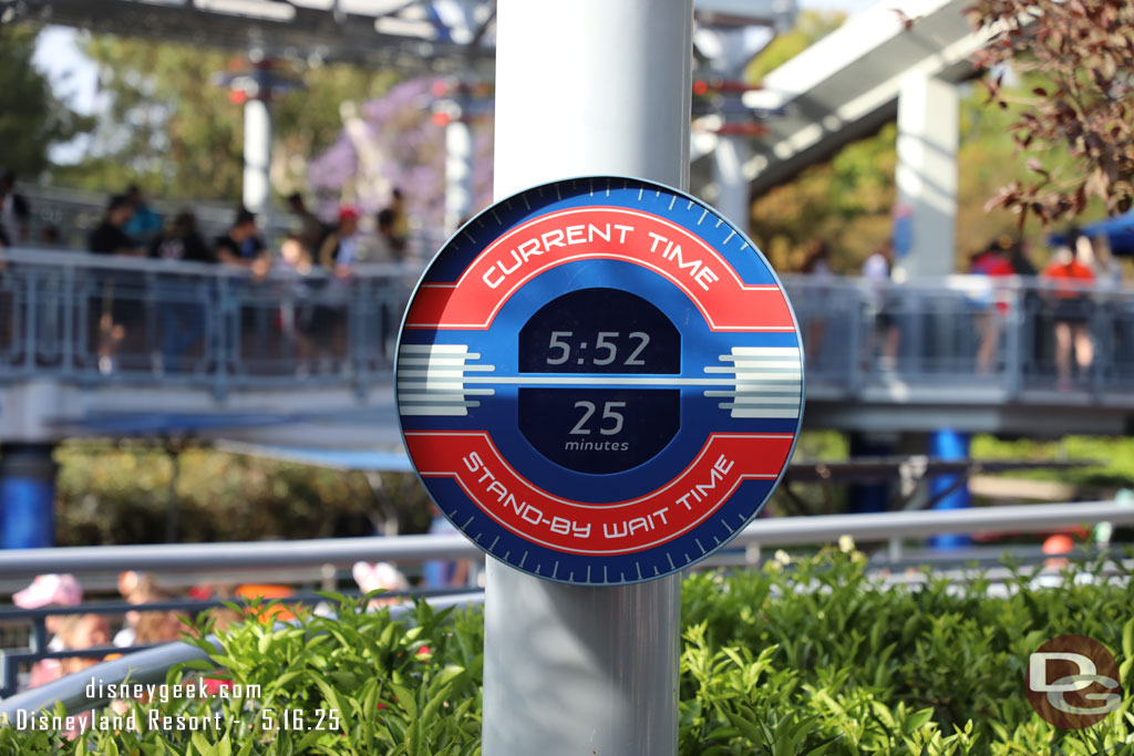 Autopia wait time this evening.