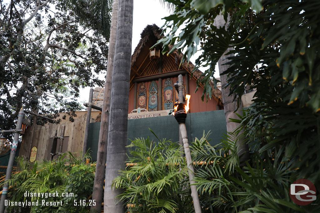 Walls up on this side of the Tiki Room too.