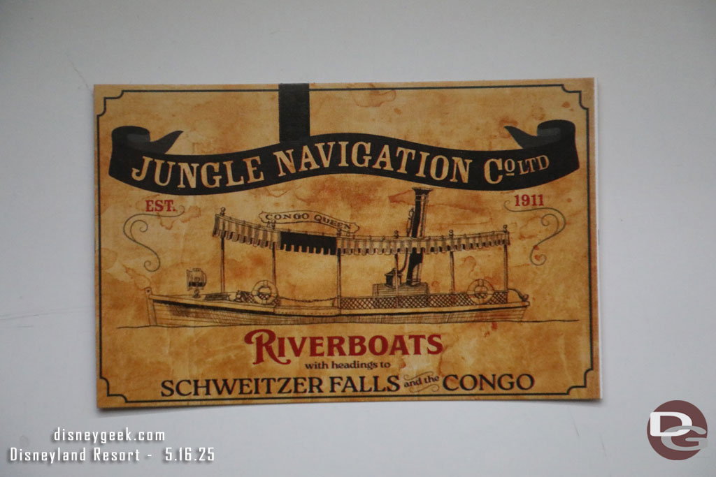Here is the Jungle Cruise Card