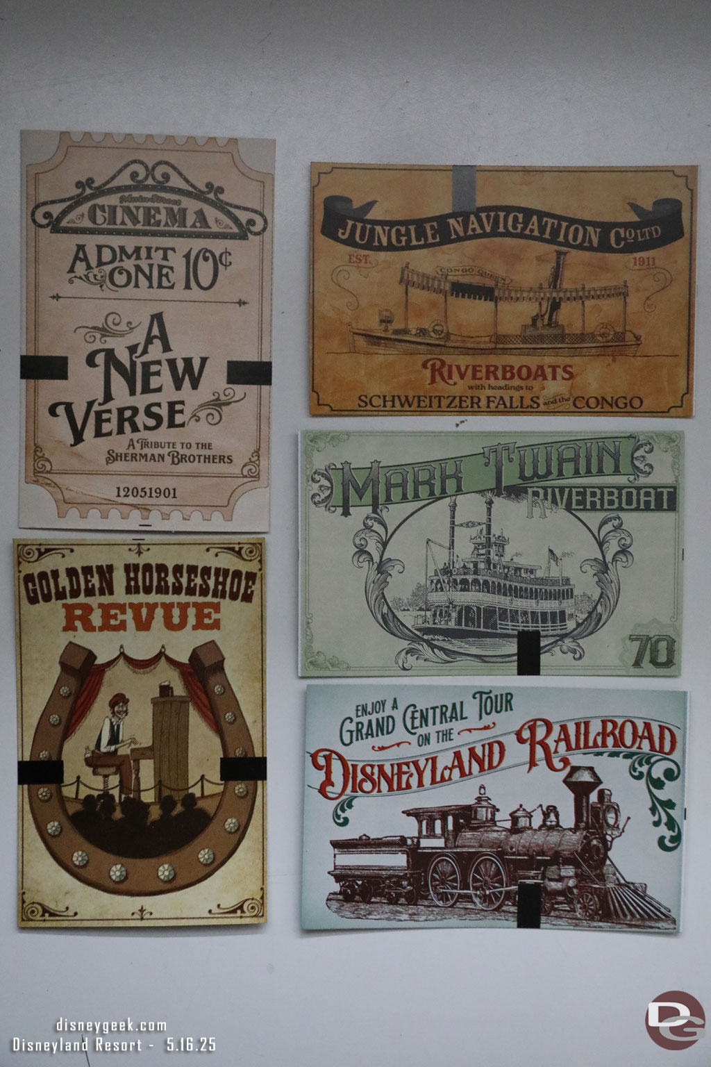 One last look at the new souvenir print outs. Here are the front of the cards I collected today.