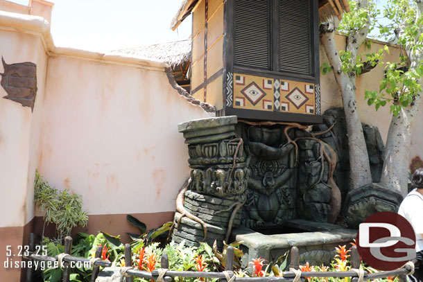 Still no water in the new Adventureland fountain.