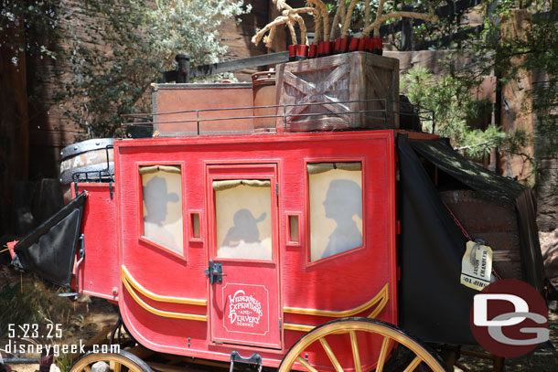 When you activate it bubbles are released and you can see silhouettes of the riders onboard the stagecoach.