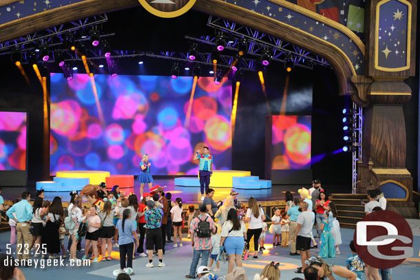 The Toy Story characters were wrapping up their meet and greets on the dance floor.