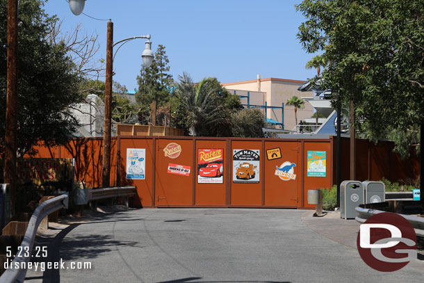The construction wall on Cross Street features some new posters this week