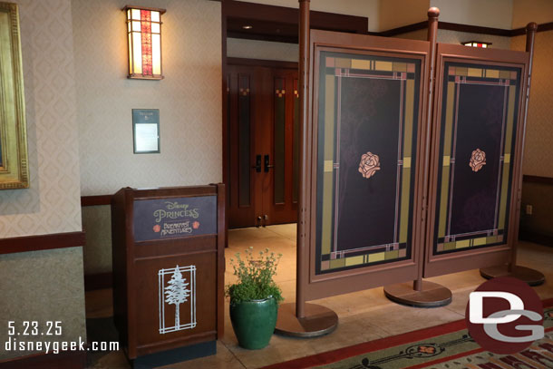 The Princess breakfast has relocated to a ballroom while the Napa Rose is closed