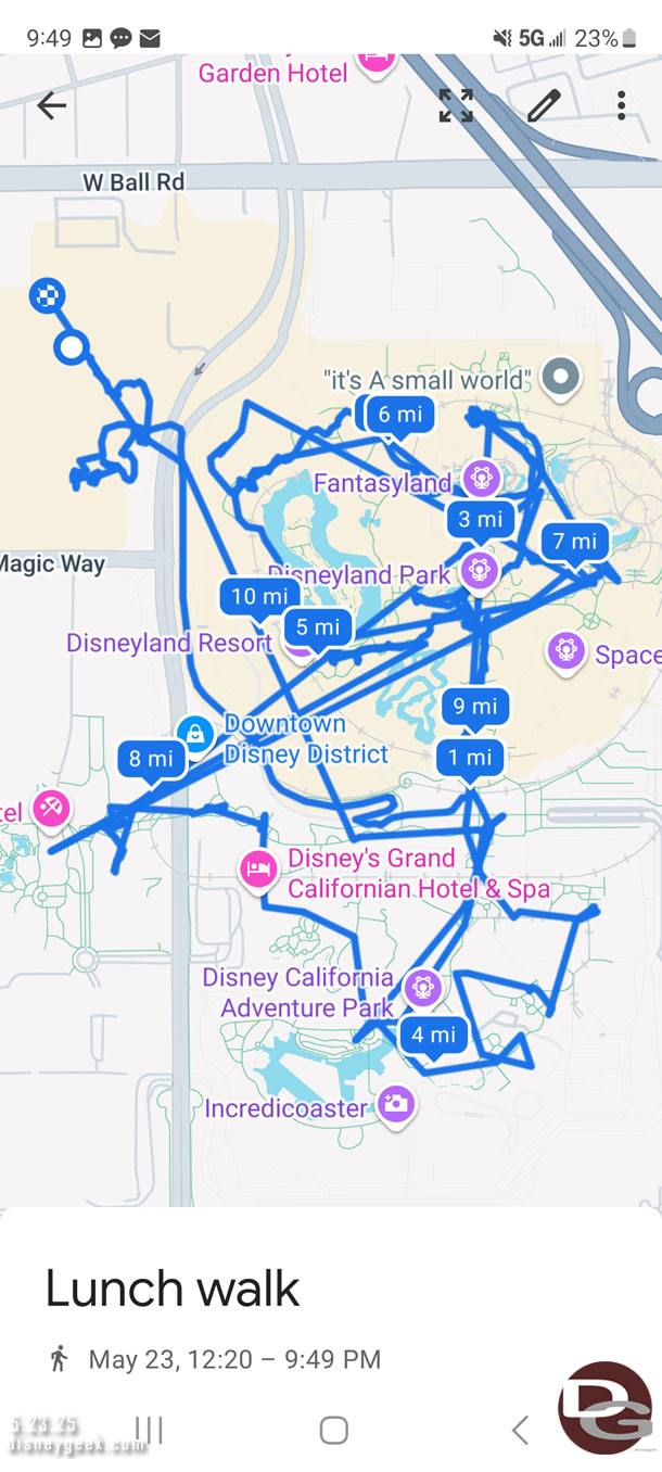 My path today at the parks