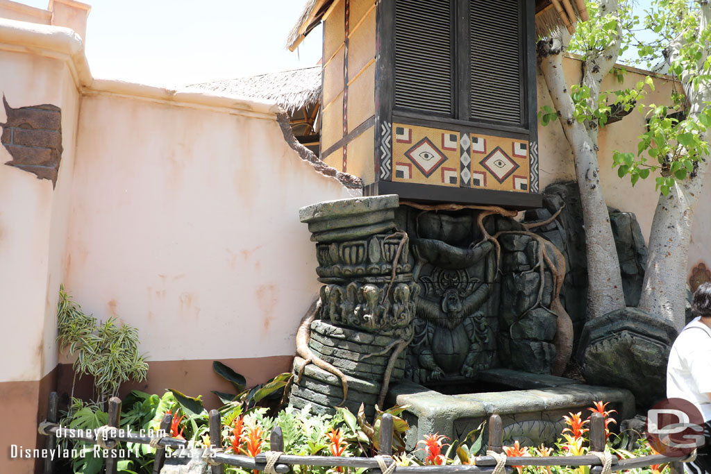 Still no water in the new Adventureland fountain.