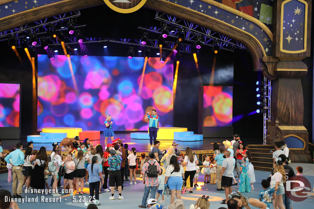 The Toy Story characters were wrapping up their meet and greets on the dance floor.