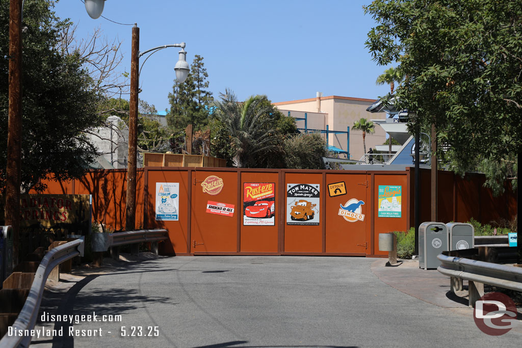 The construction wall on Cross Street features some new posters this week